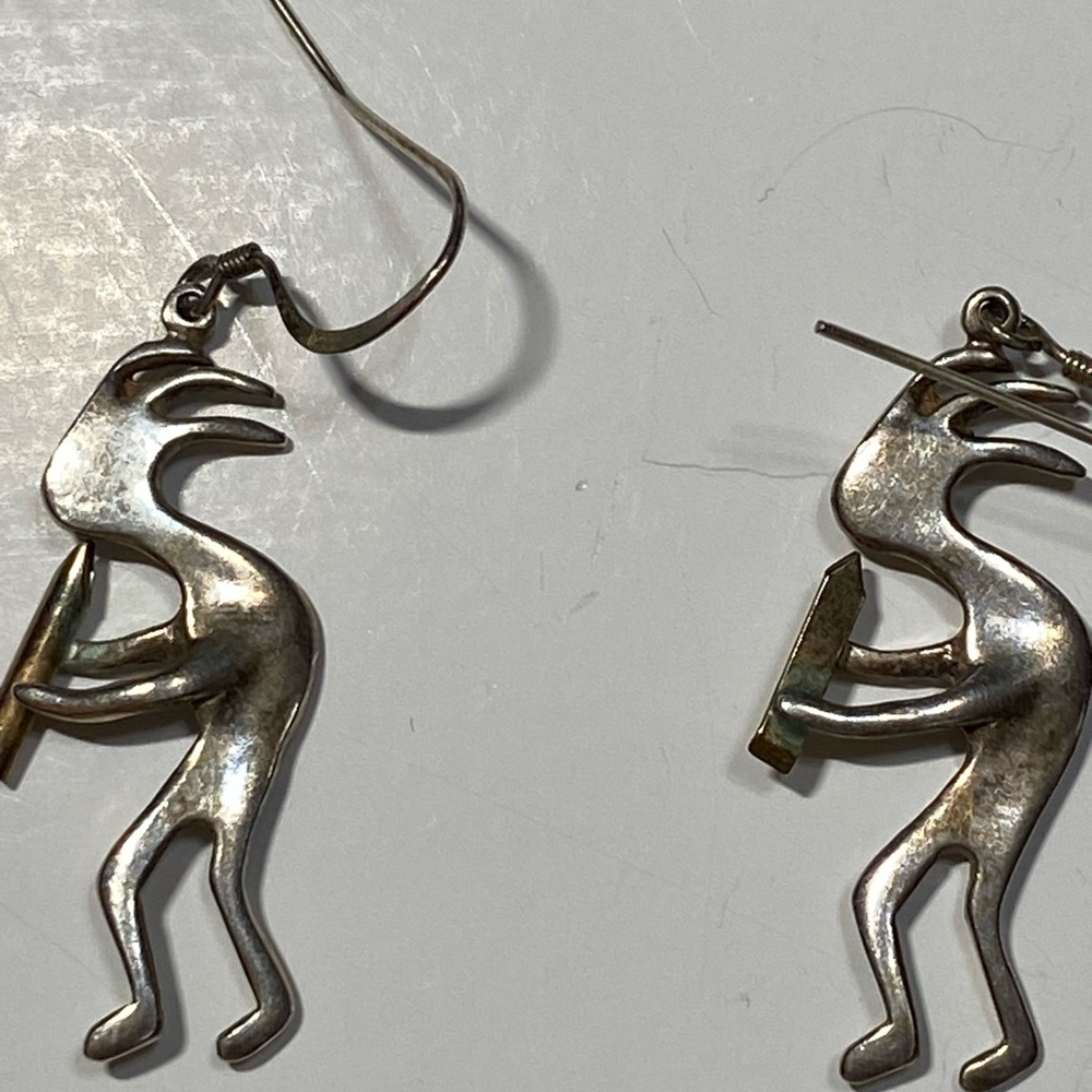 Silver Kokopelli Earrings